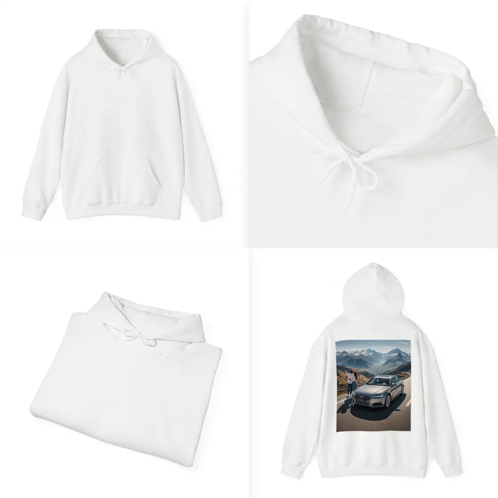 Audi A6 Silver Sedan Mountain Road – Hoodies
