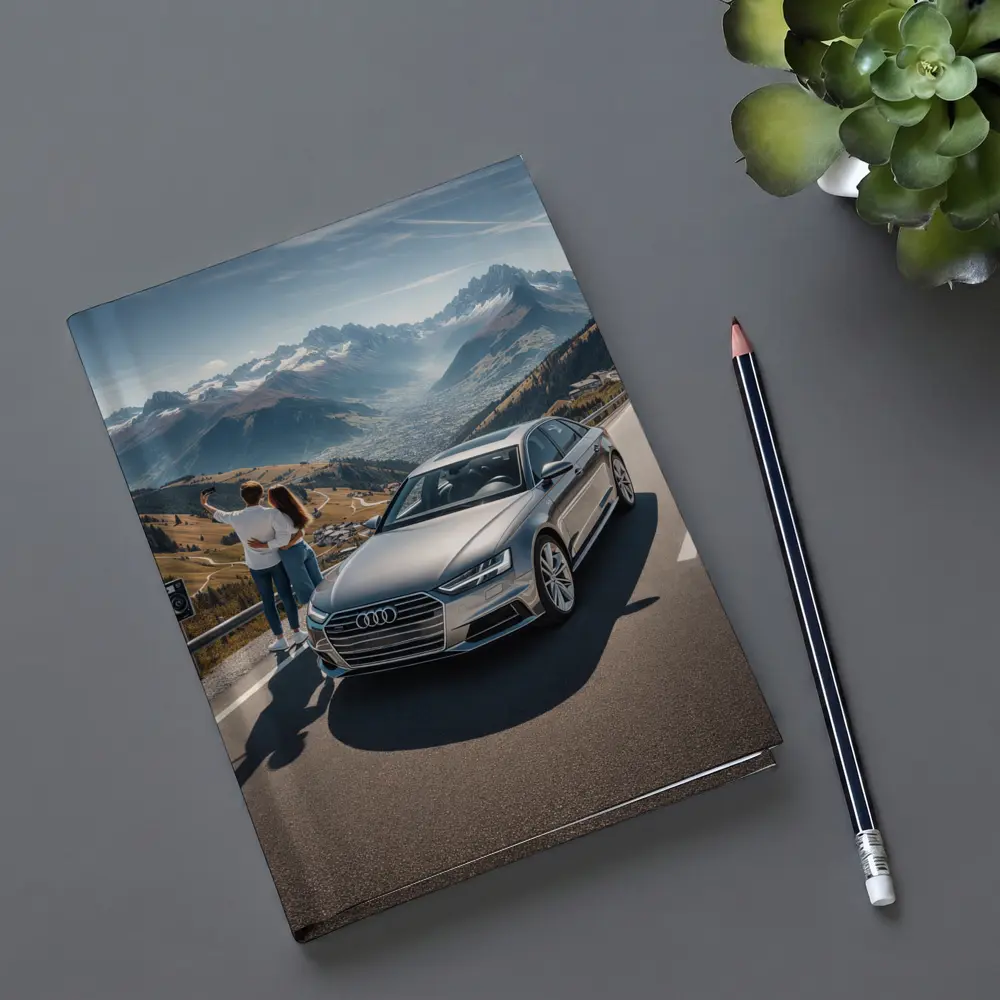 Audi A6 Silver Sedan Mountain Road – Notebooks