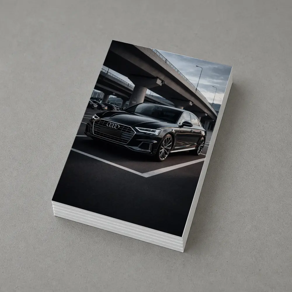 Audi A8 Black Sedan Urban Overpass Setting – Postcards