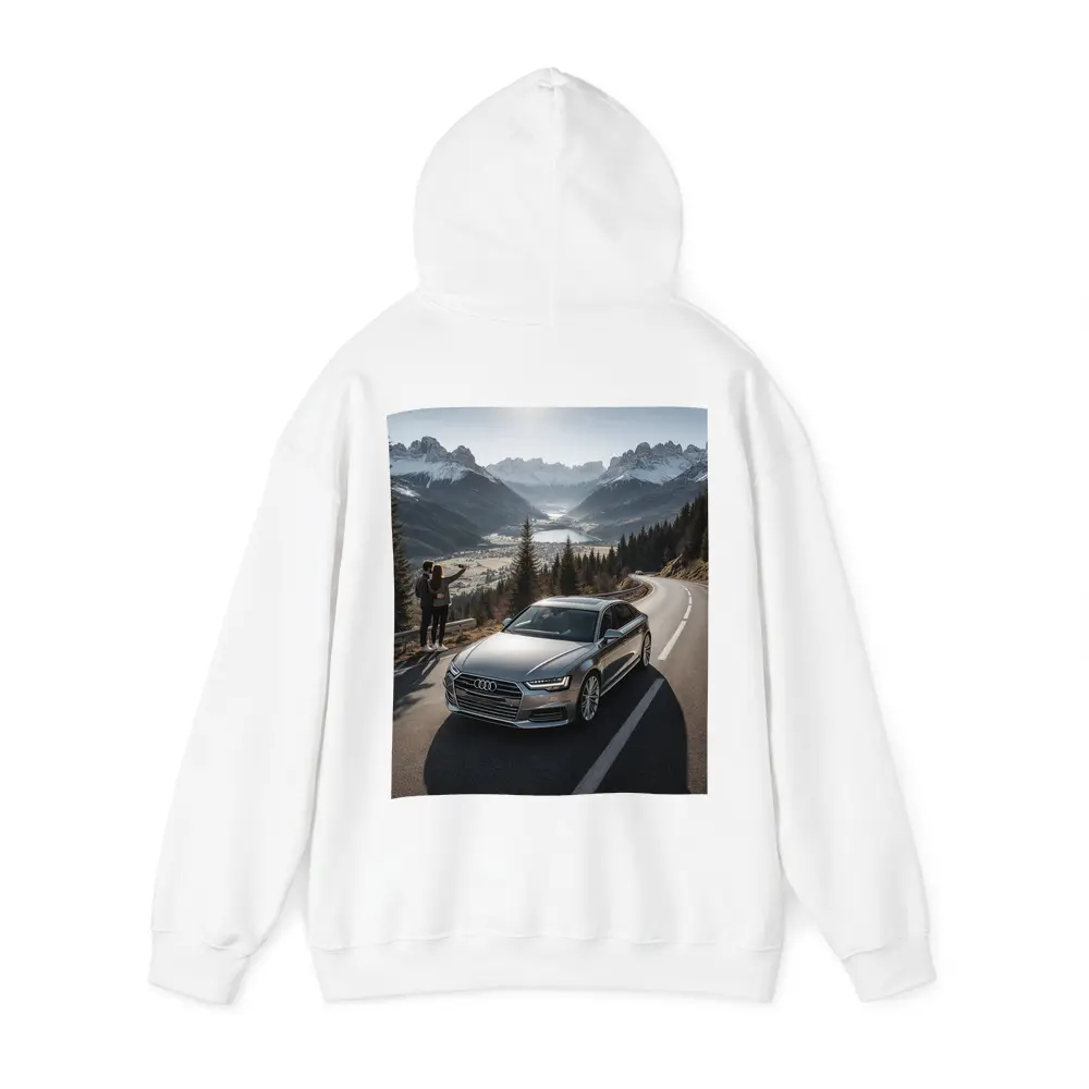 Audi A6 Silver Sedan Mountain Alpine Road – Hoodies