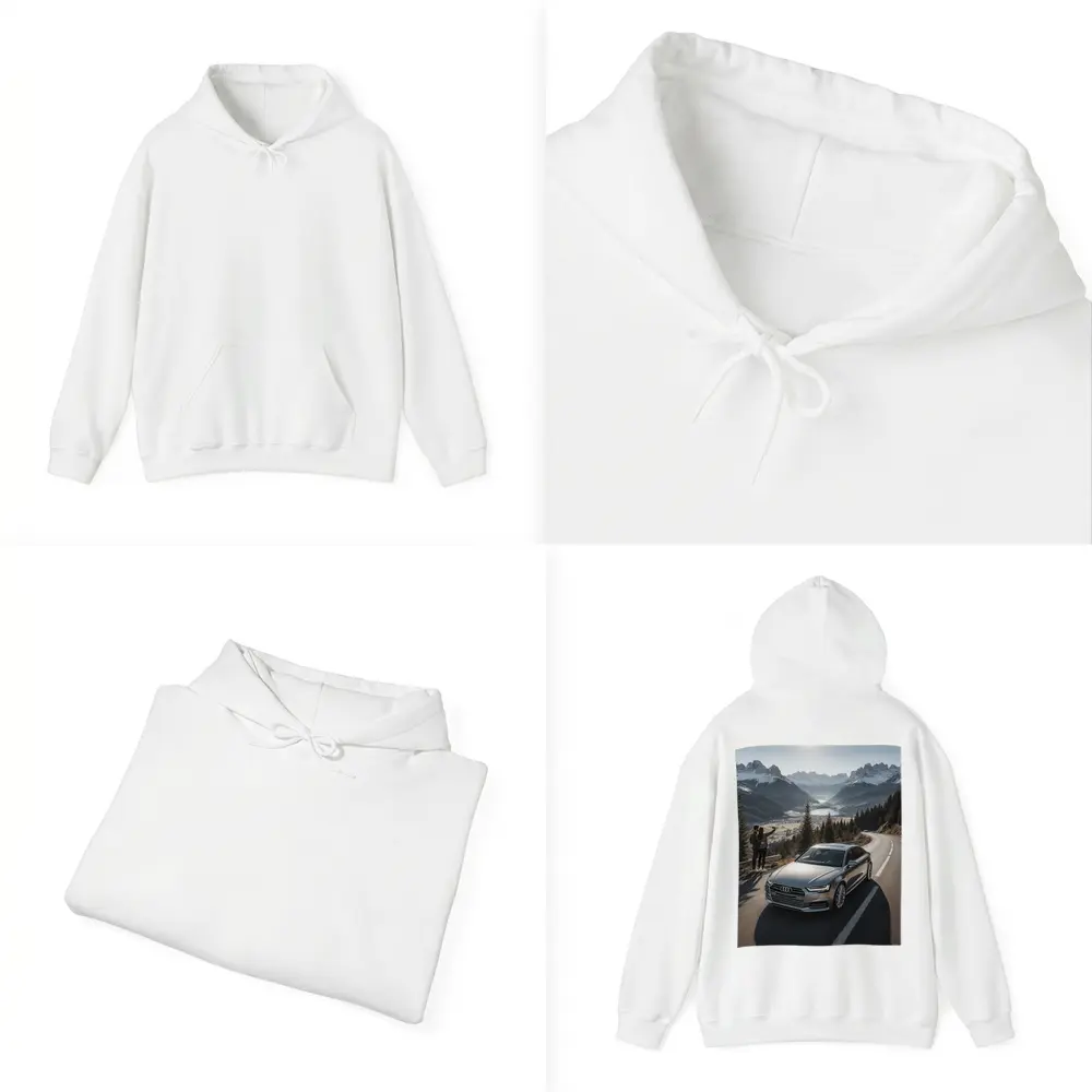 Audi A6 Silver Sedan Mountain Alpine Road – Hoodies