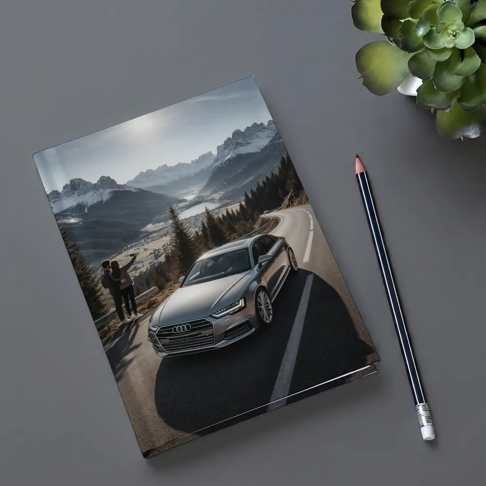 Audi A6 Silver Sedan Mountain Alpine Road – Notebooks