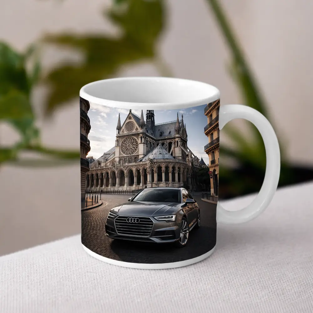 Audi A6 Parked Before Notre Dame Paris – Mugs