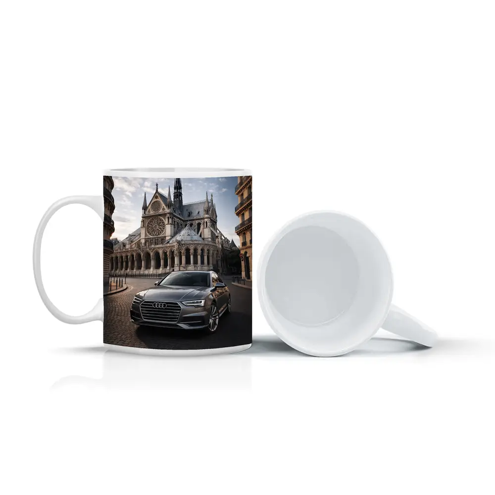Audi A6 Parked Before Notre Dame Paris – Mugs