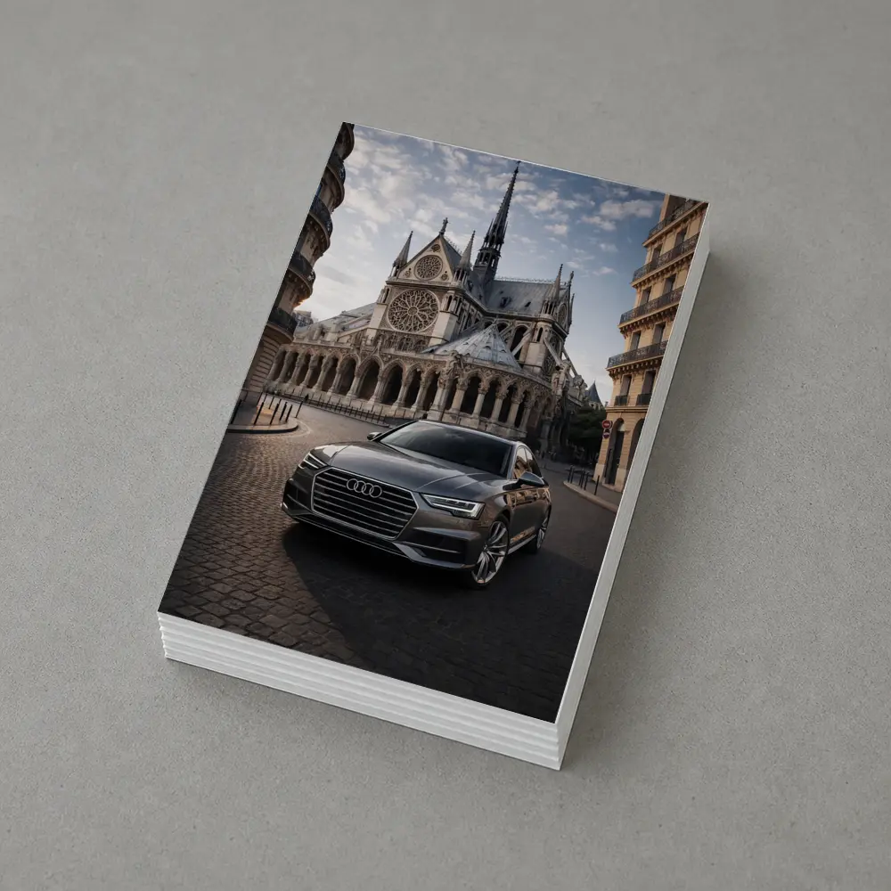 Audi A6 Parked Before Notre Dame Paris – Postcards