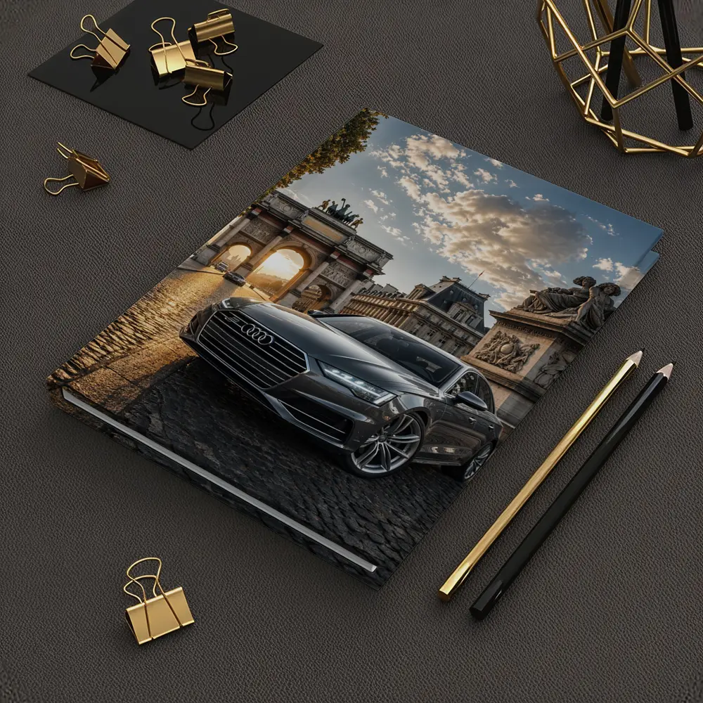 Audi A6 Parked Near Paris Arch – Notebooks