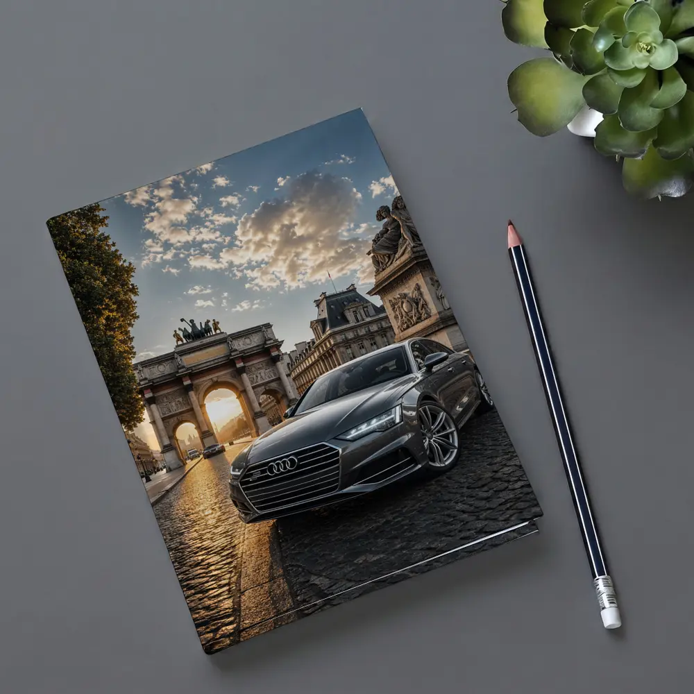 Audi A6 Parked Near Paris Arch – Notebooks