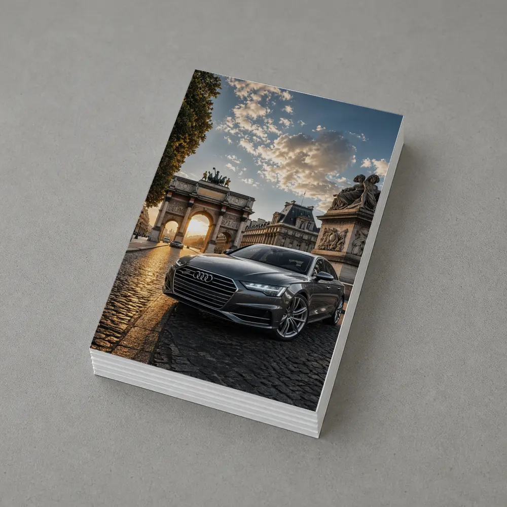 Audi A6 Parked Near Paris Arch – Postcards