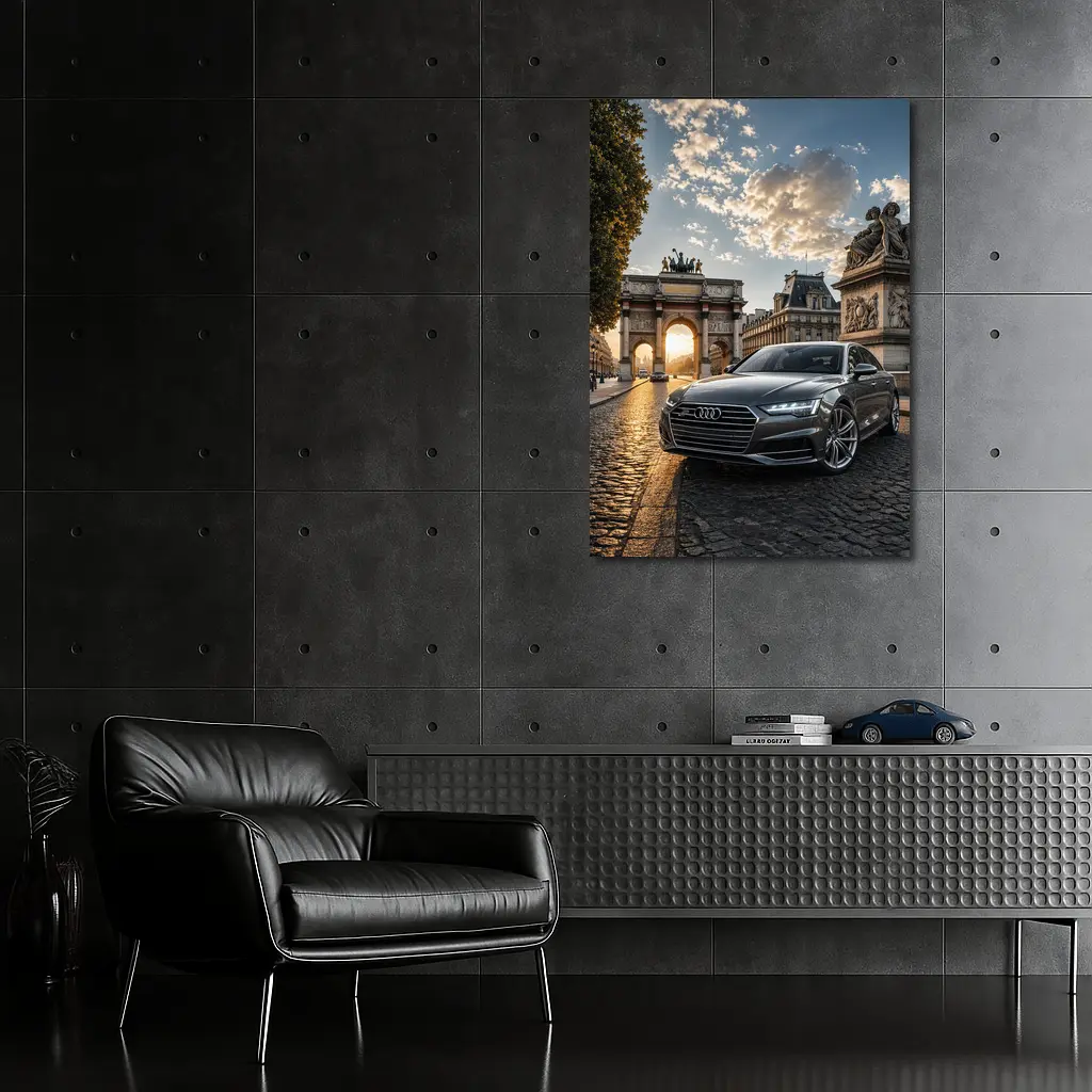 Audi A6 Parked Near Paris Arch – Wall Art