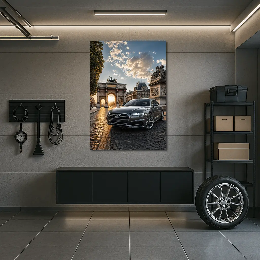 Audi A6 Parked Near Paris Arch – Wall Art