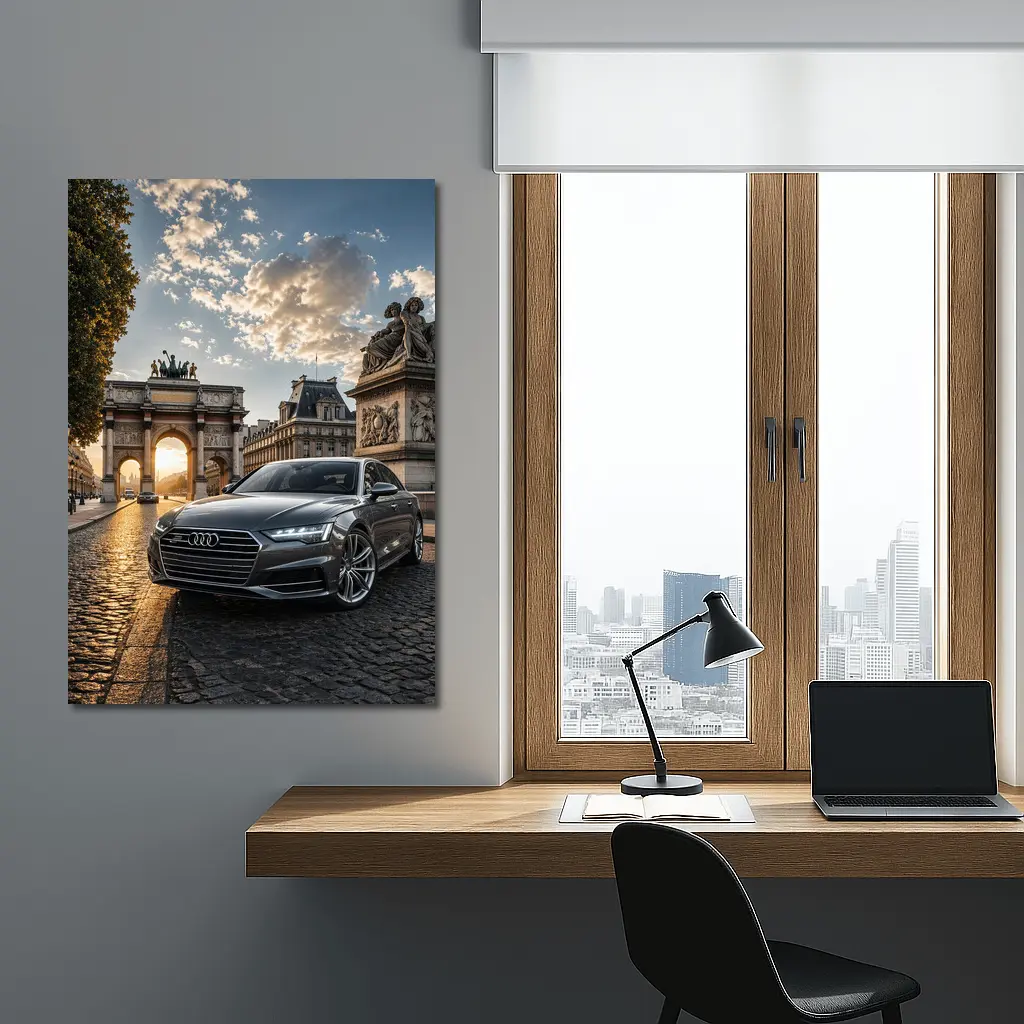 Audi A6 Parked Near Paris Arch – Wall Art