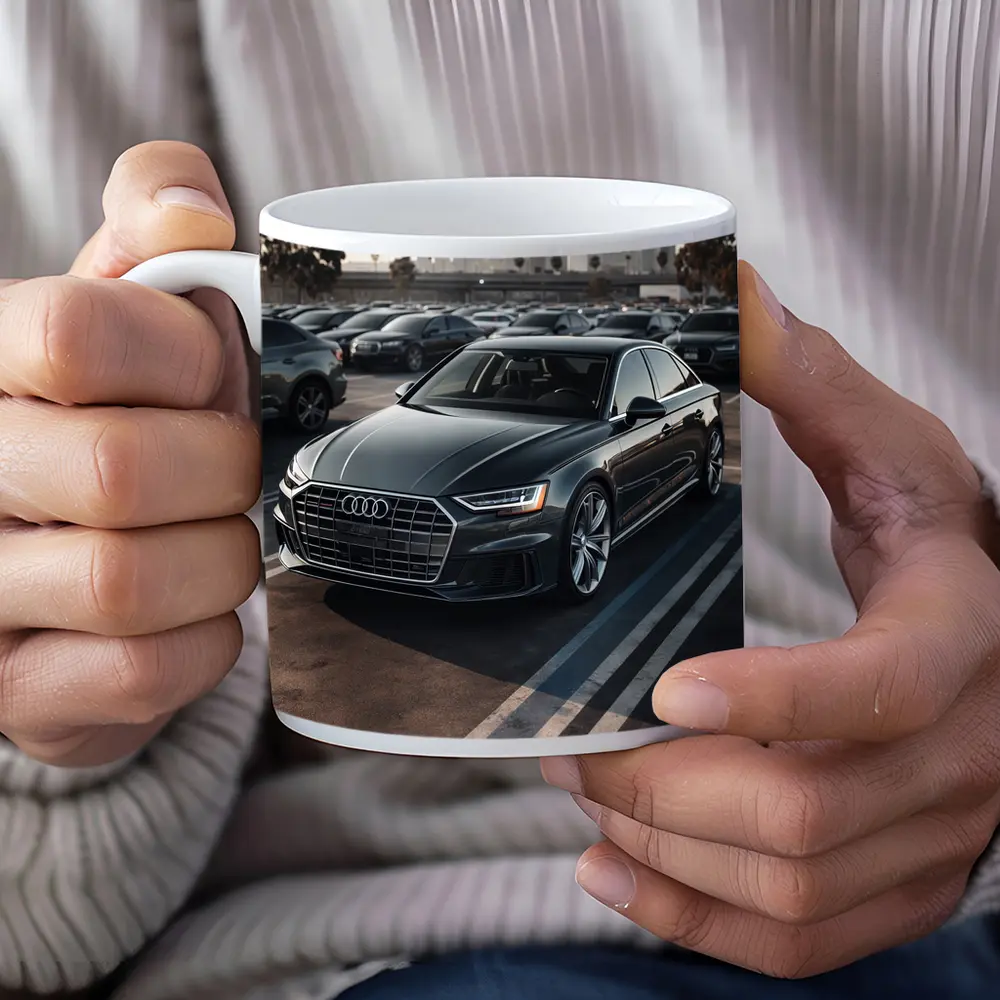 Audi A8 Dark Gray City Parking Lot – Mugs