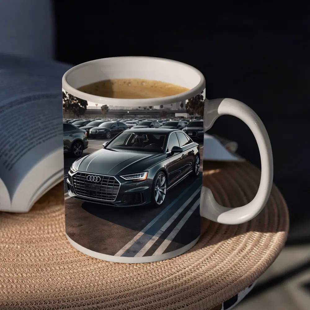 Audi A8 Dark Gray City Parking Lot – Mugs