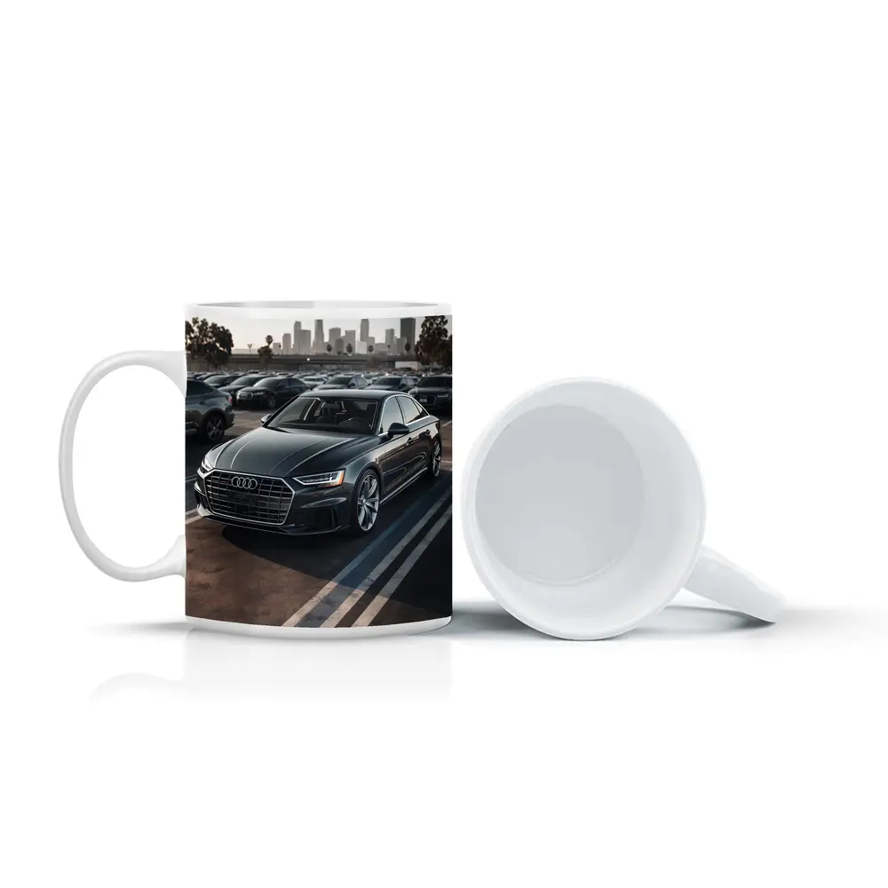 Audi A8 Dark Gray City Parking Lot – Mugs