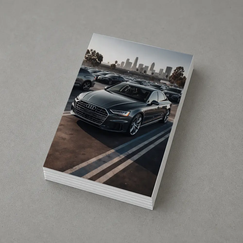Audi A8 Dark Gray City Parking Lot – Postcards