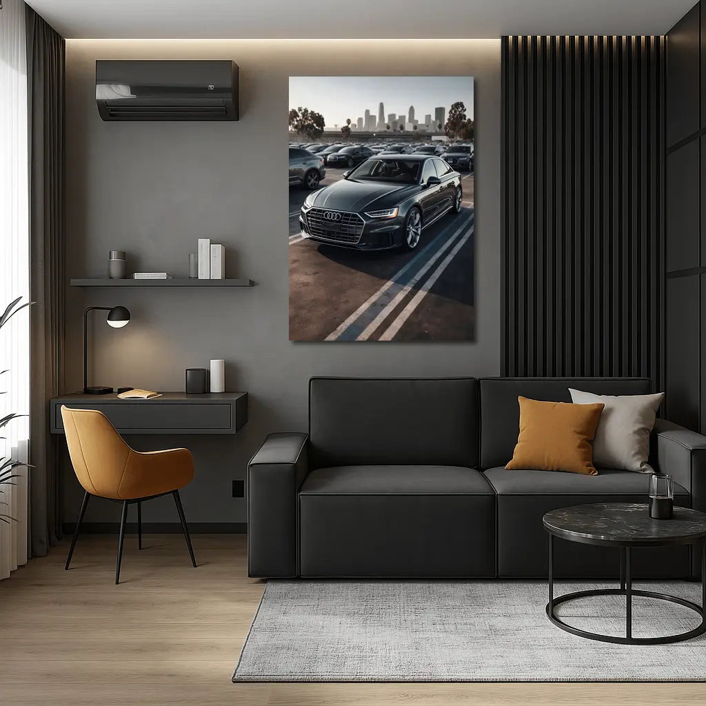 Audi A8 Dark Gray City Parking Lot – Wall Art