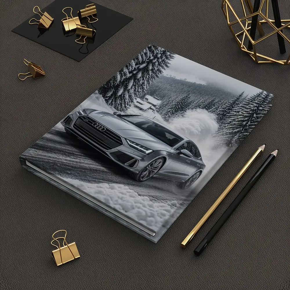Audi A7 Driving Through Snowy Winter Road – Notebooks