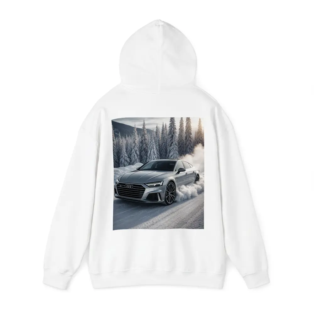Audi A7 Drifting Through Snowy Winter Road – Hoodies