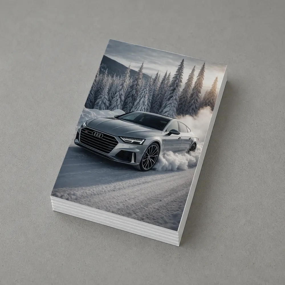 Audi A7 Drifting Through Snowy Winter Road – Postcards