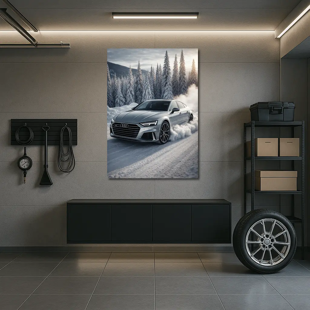 Audi A7 Drifting Through Snowy Winter Road – Wall Art