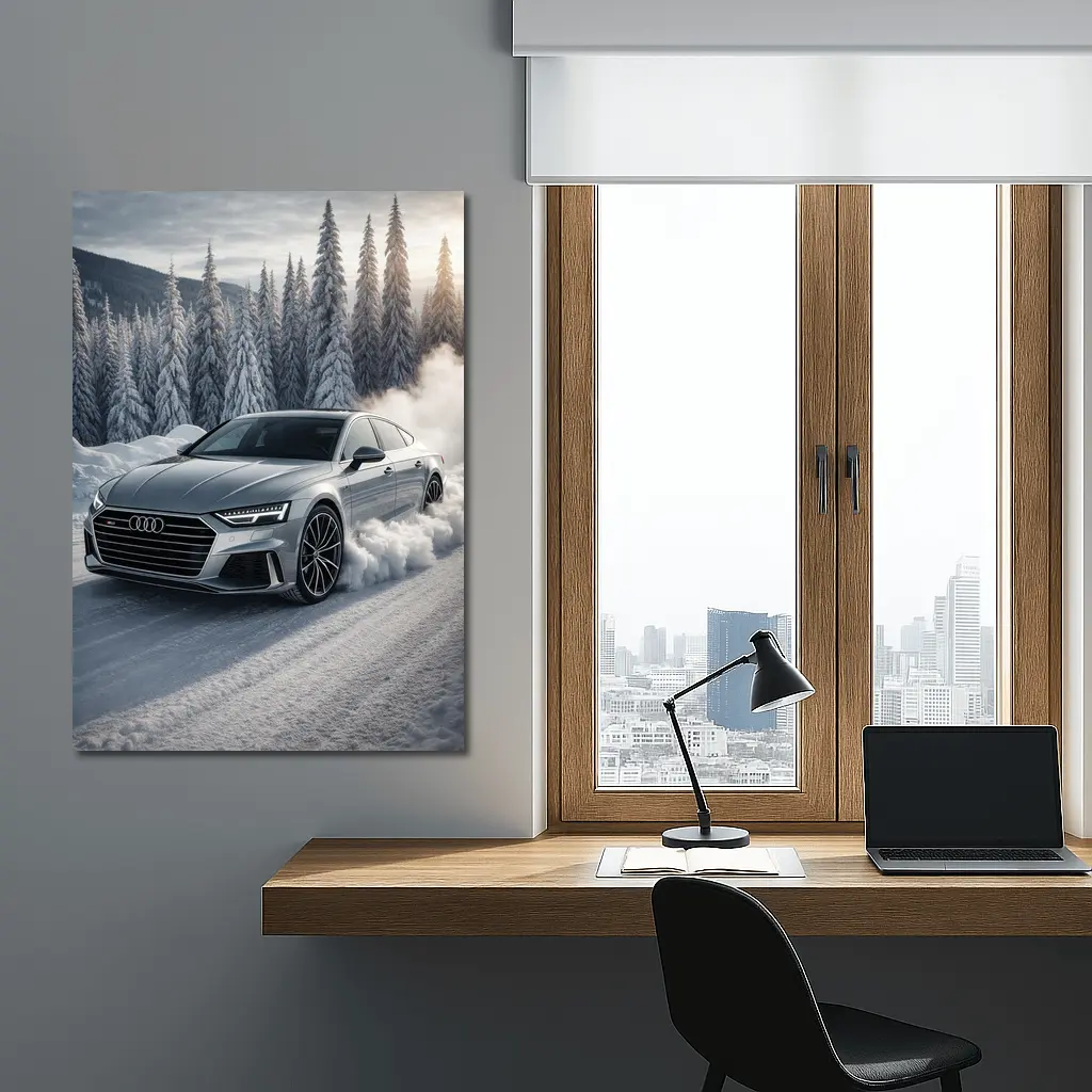 Audi A7 Drifting Through Snowy Winter Road – Wall Art