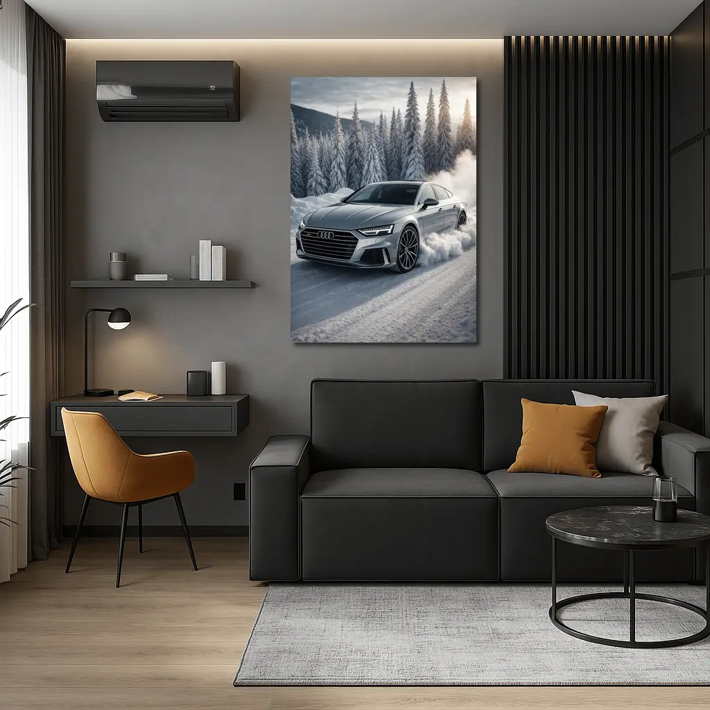 Audi A7 Drifting Through Snowy Winter Road – Wall Art