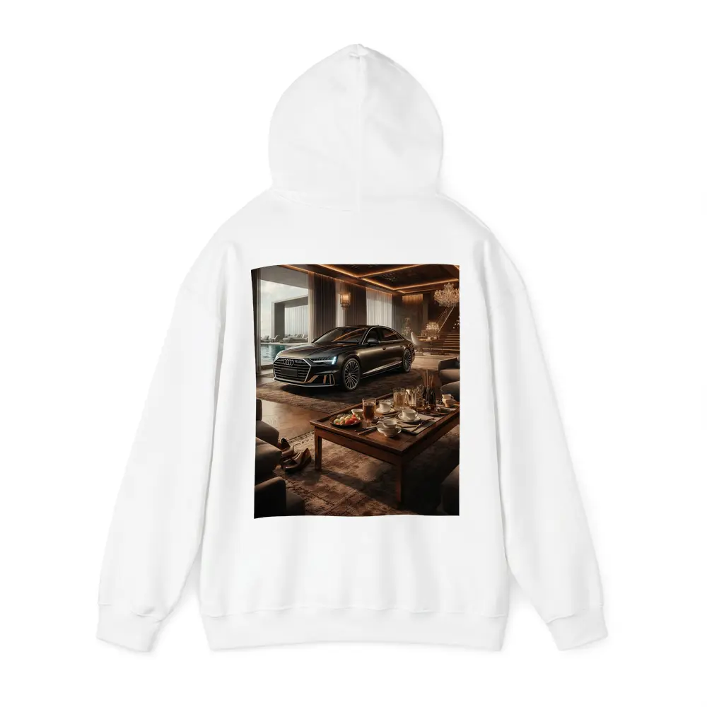Audi A8 Parked Inside Luxury Living Room – Hoodies