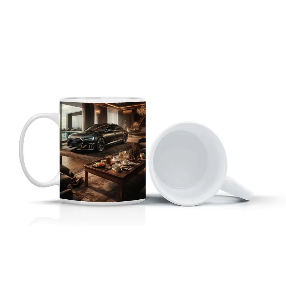 Audi A8 Parked Inside Luxury Living Room – Mugs