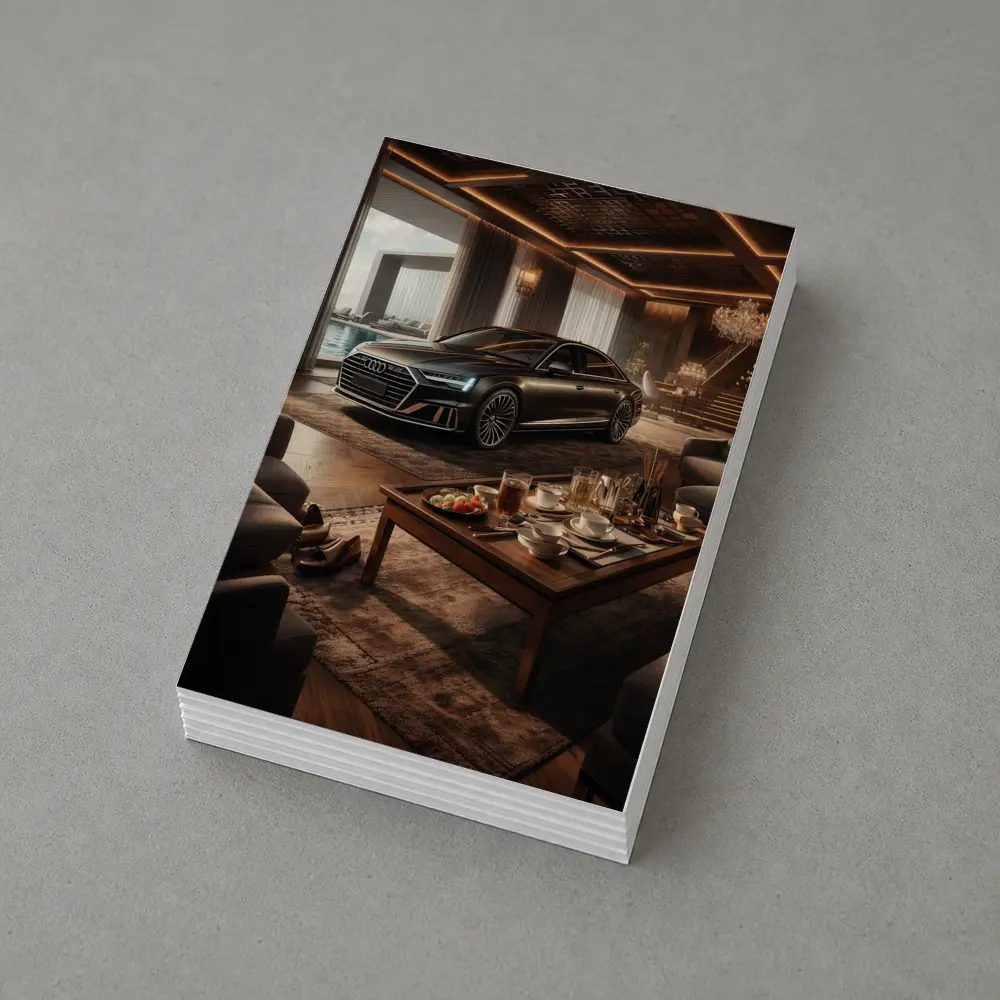 Audi A8 Parked Inside Luxury Living Room – Postcards