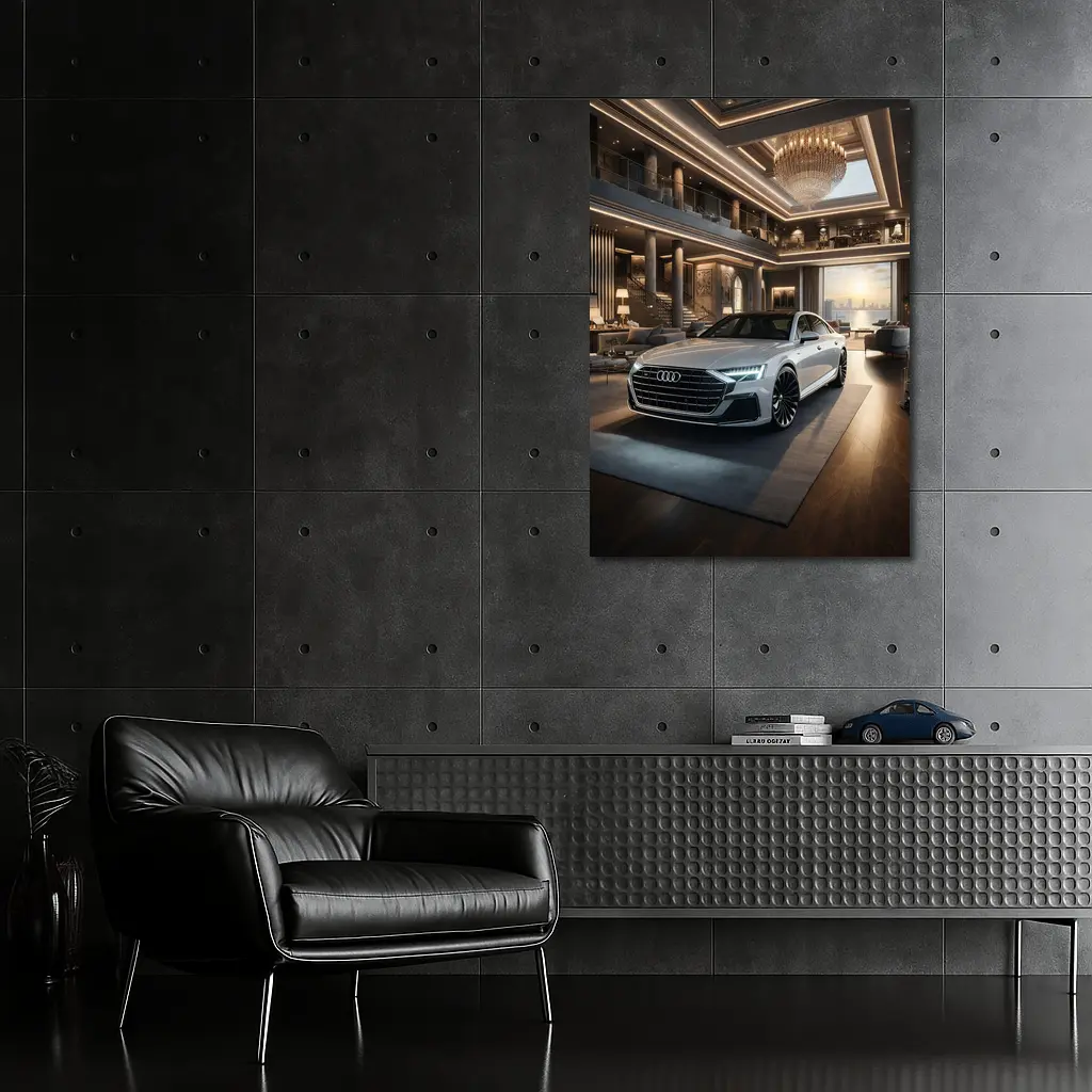 Audi A8 Parked Inside Luxury Penthouse – Wall Art