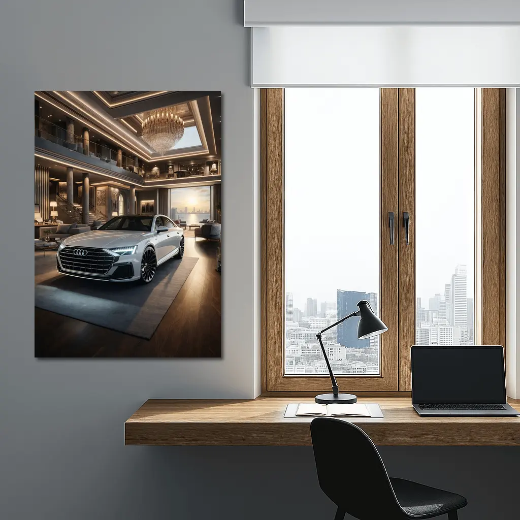 Audi A8 Parked Inside Luxury Penthouse – Wall Art