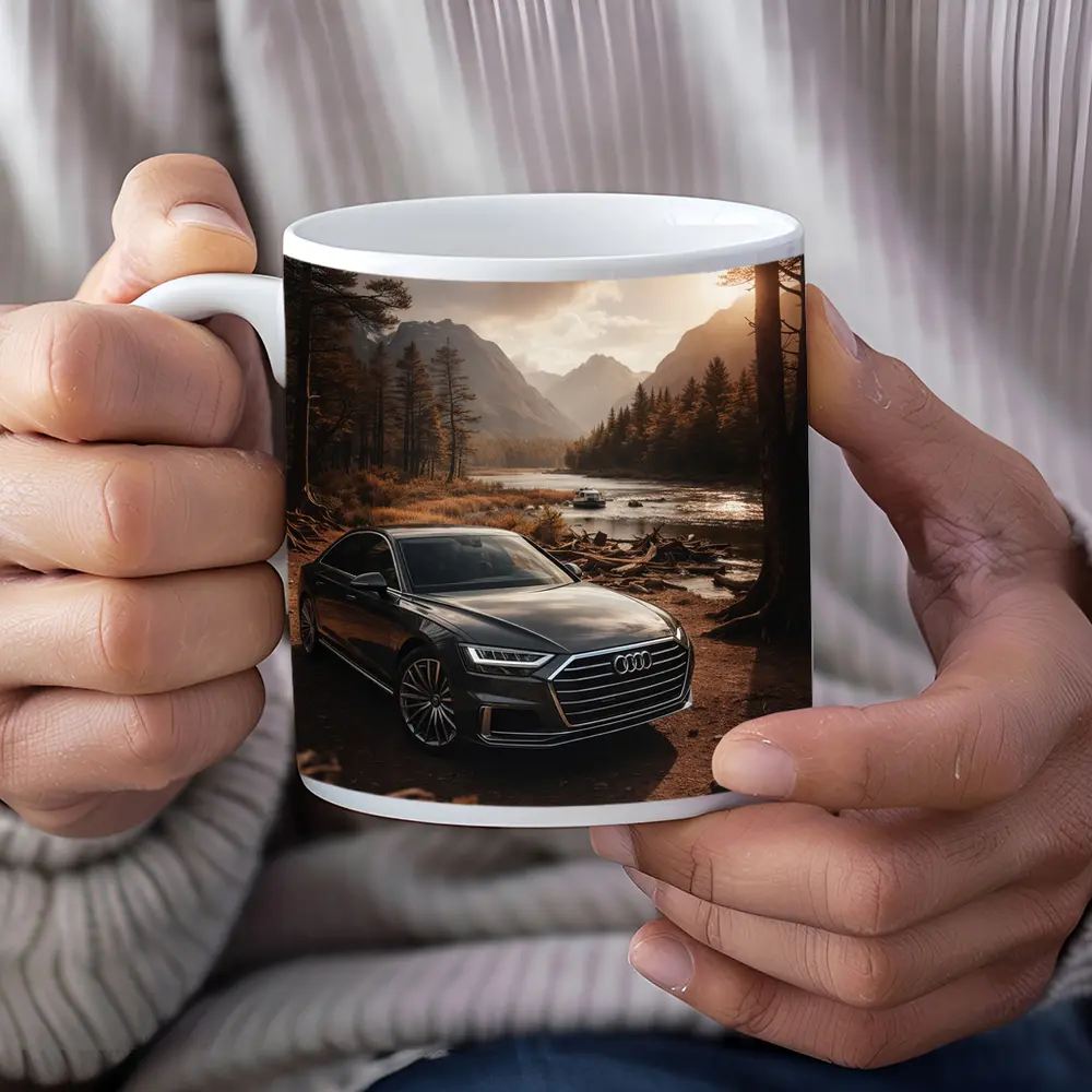 Audi A8 Parked Near Forest River – Mugs