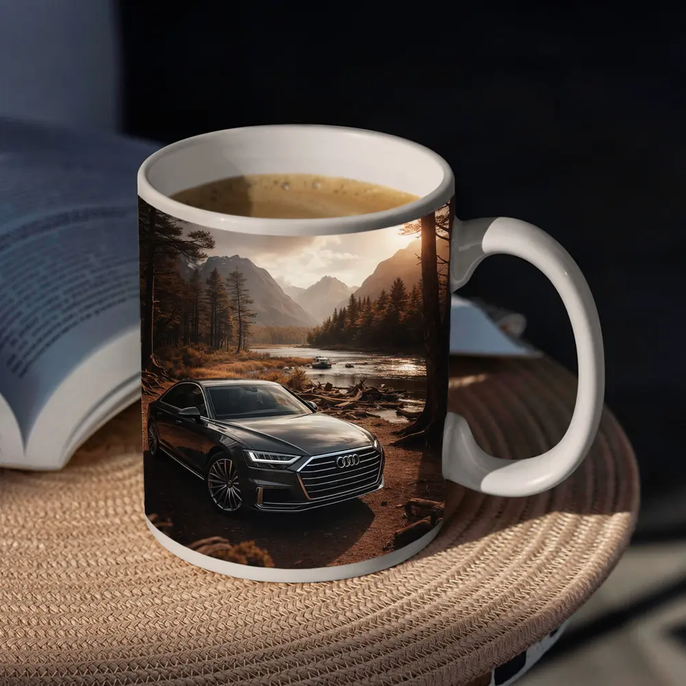 Audi A8 Parked Near Forest River – Mugs