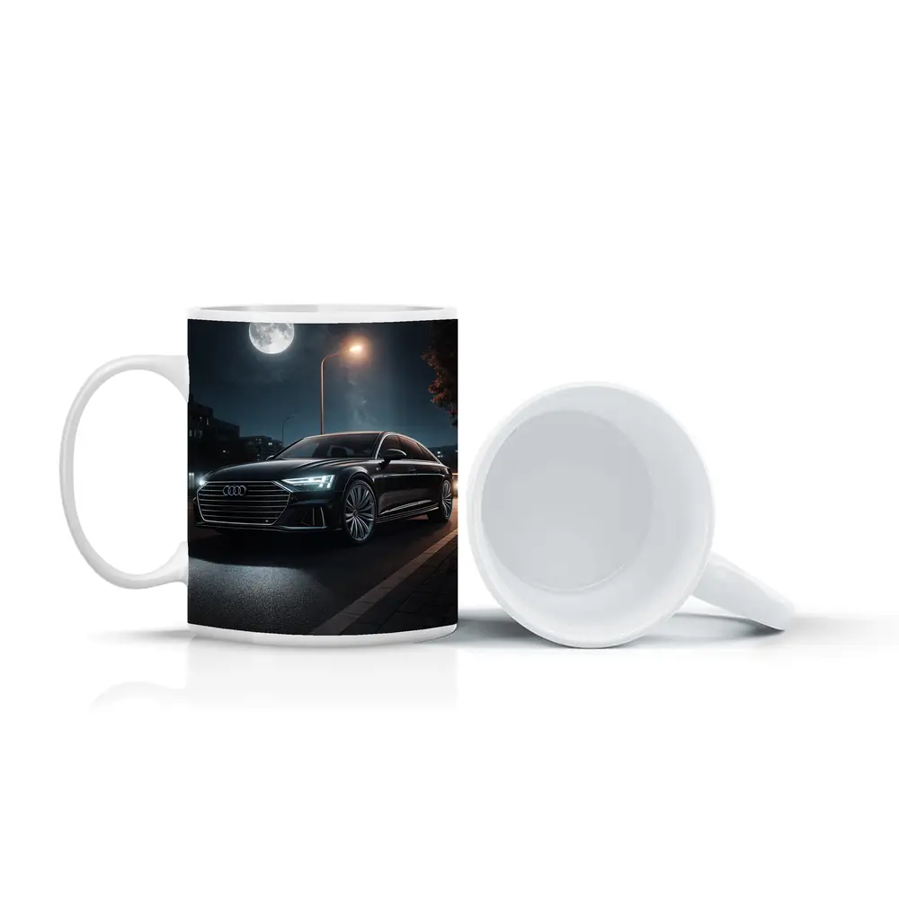 Audi A8 Parked Under Night Moonlight – Mugs