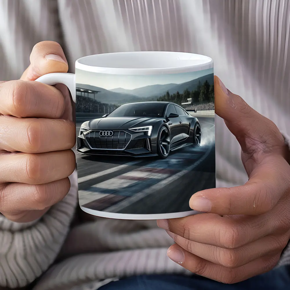 Audi E Tron GT Drifting On Race Track – Mugs