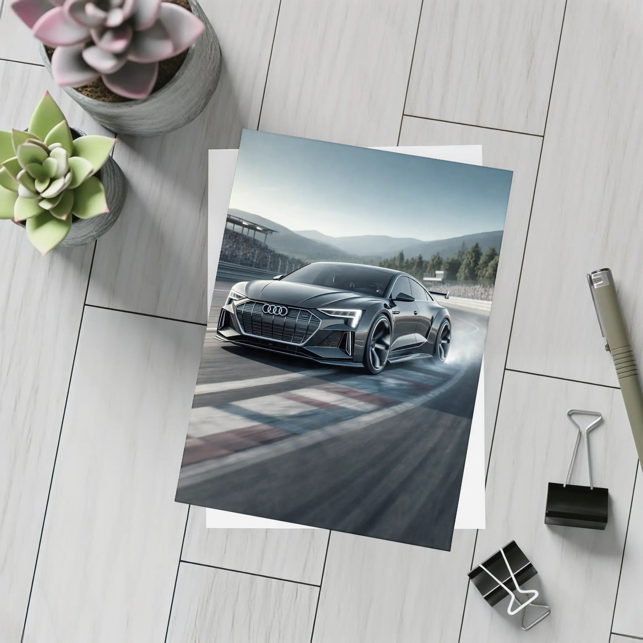 Audi E Tron GT Drifting On Race Track – Postcards