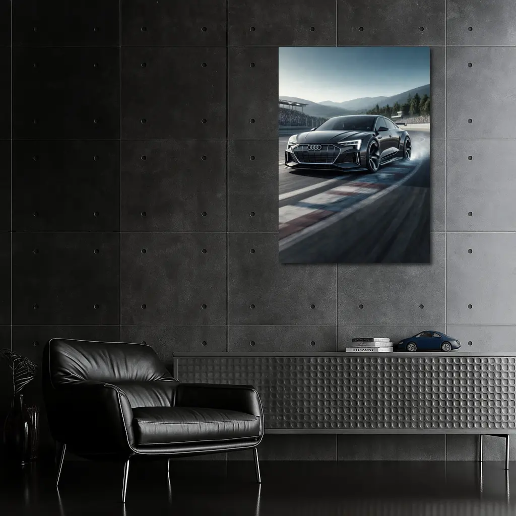 Audi E Tron GT Drifting On Race Track – Wall Art