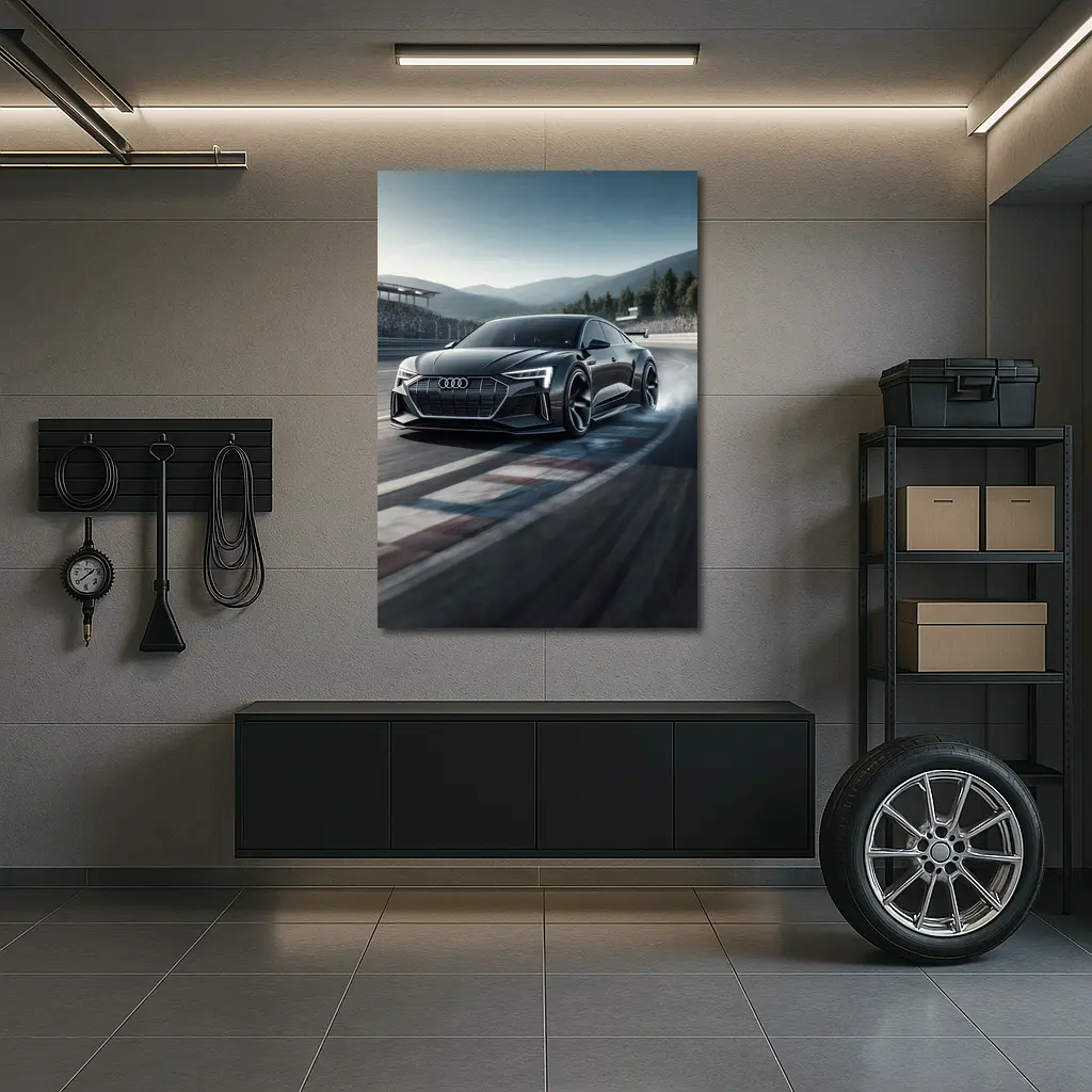 Audi E Tron GT Drifting On Race Track – Wall Art