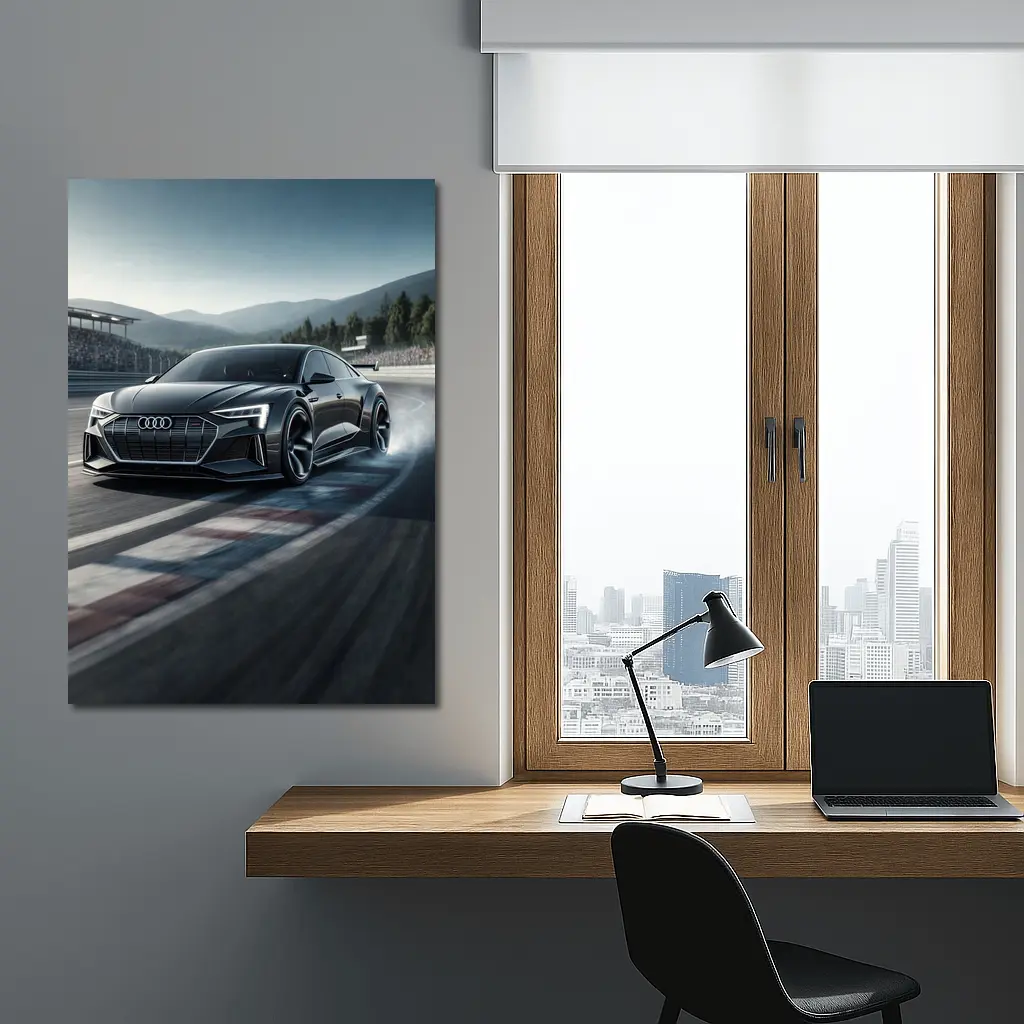 Audi E Tron GT Drifting On Race Track – Wall Art