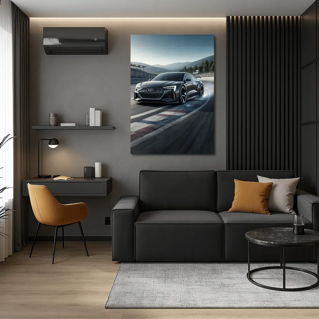 Audi E Tron GT Drifting On Race Track – Wall Art