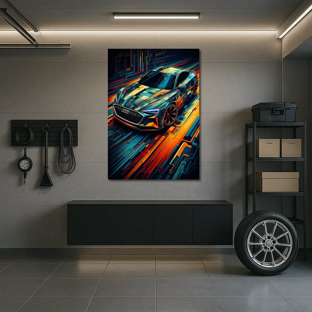 Audi E-Tron GT Futuristic Circuit Art – Wall Art