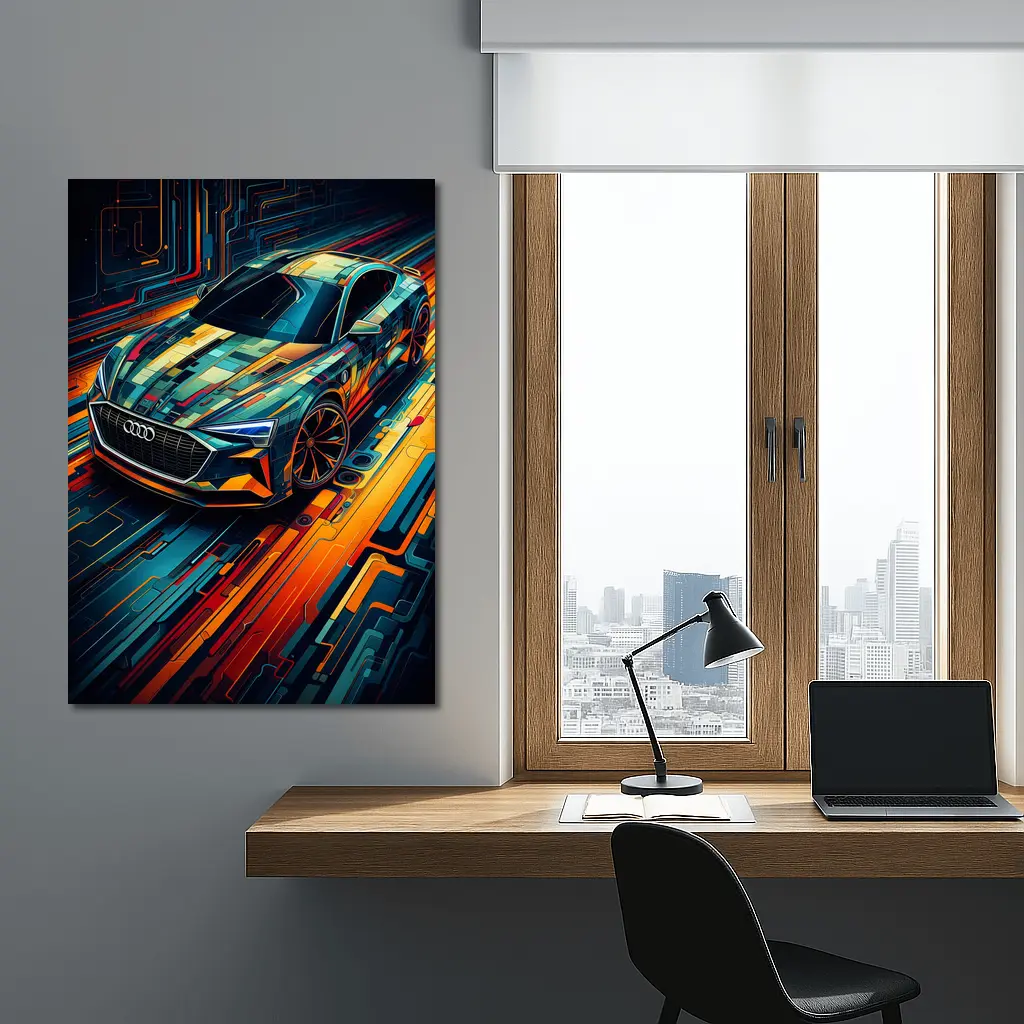 Audi E-Tron GT Futuristic Circuit Art – Wall Art