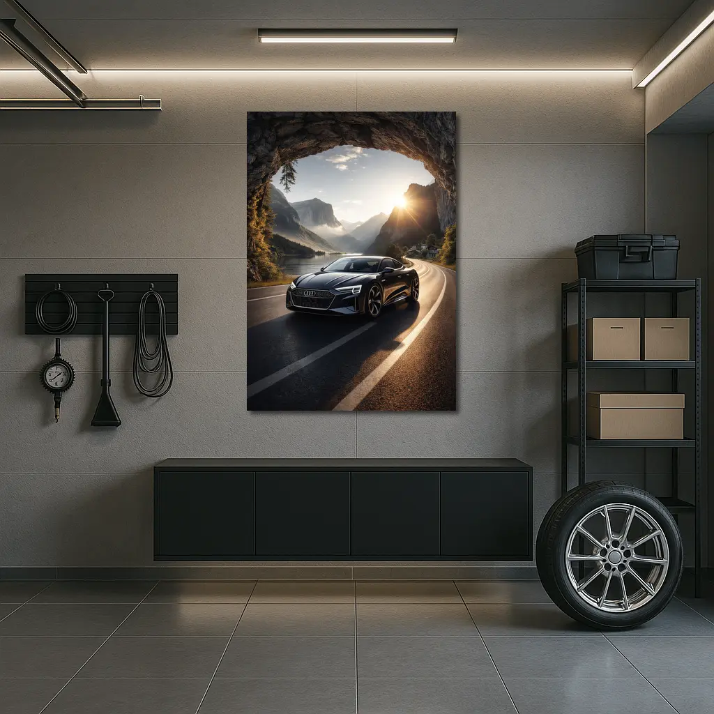 Audi E-Tron GT Mountain Tunnel Road – Wall Art
