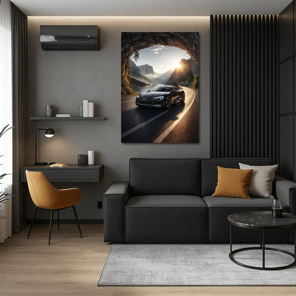 Audi E-Tron GT Mountain Tunnel Road – Wall Art