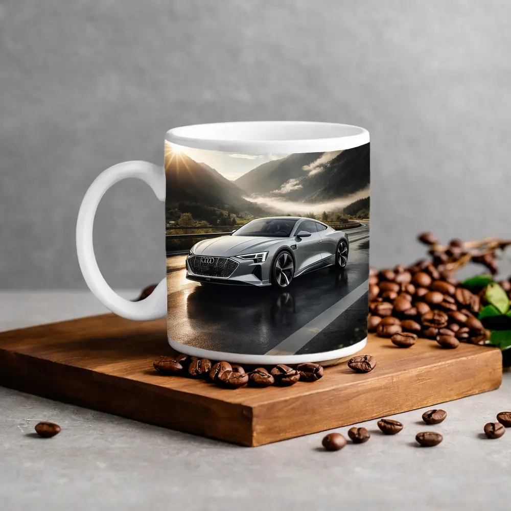 Audi E-Tron GT Silver Mountain Road – Mugs