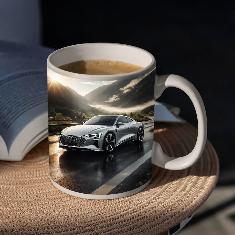 Audi E-Tron GT Silver Mountain Road – Mugs