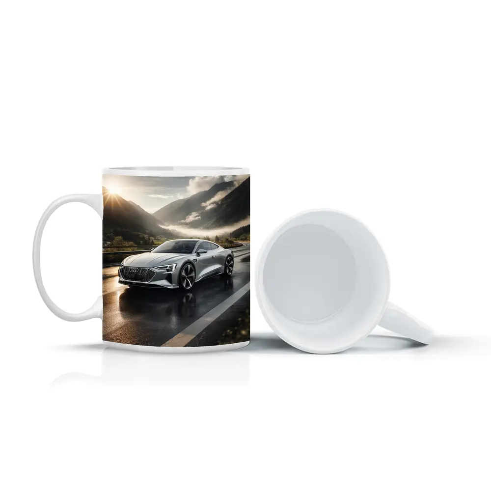 Audi E-Tron GT Silver Mountain Road – Mugs
