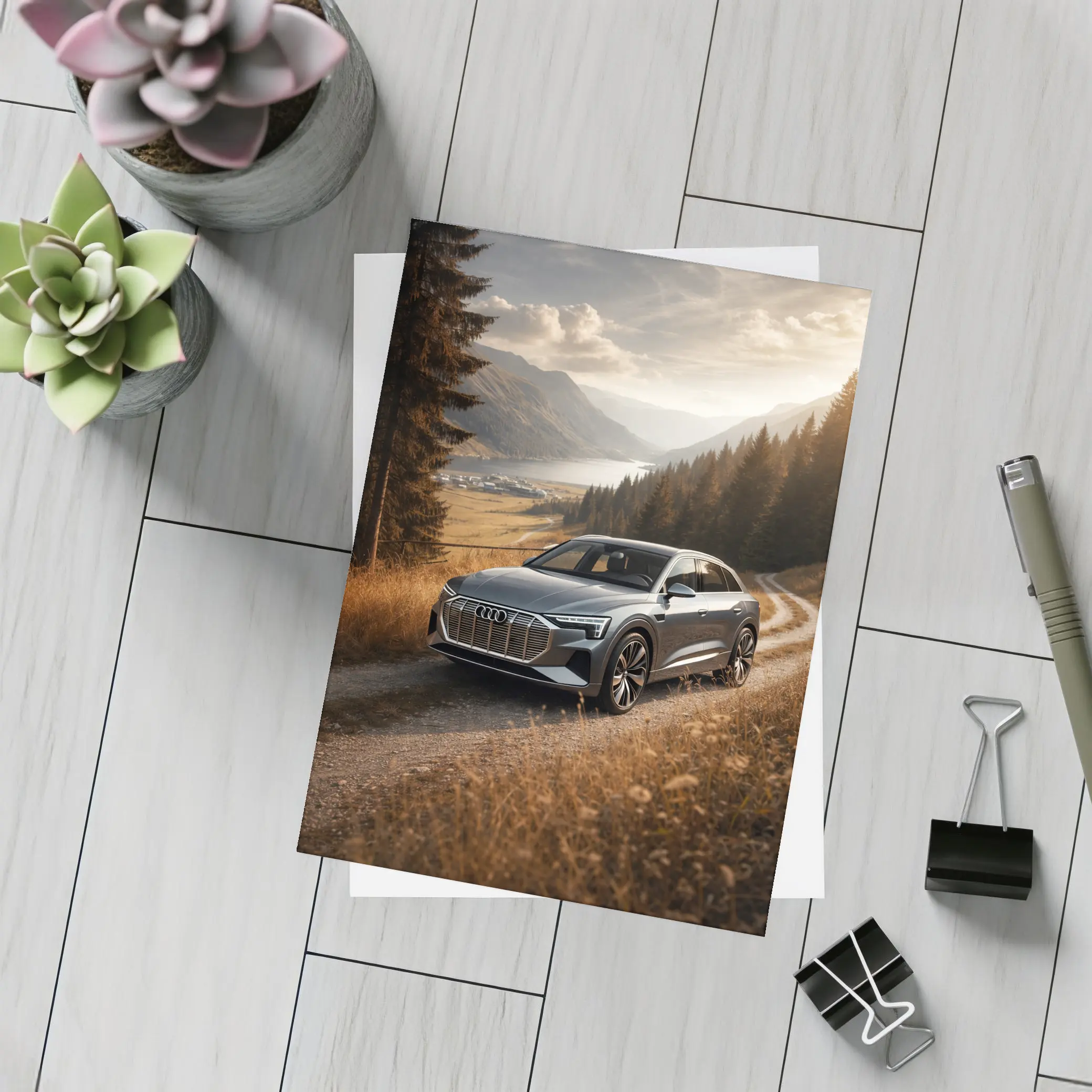 Audi E-Tron SUV Mountain Valley Road – Postcards