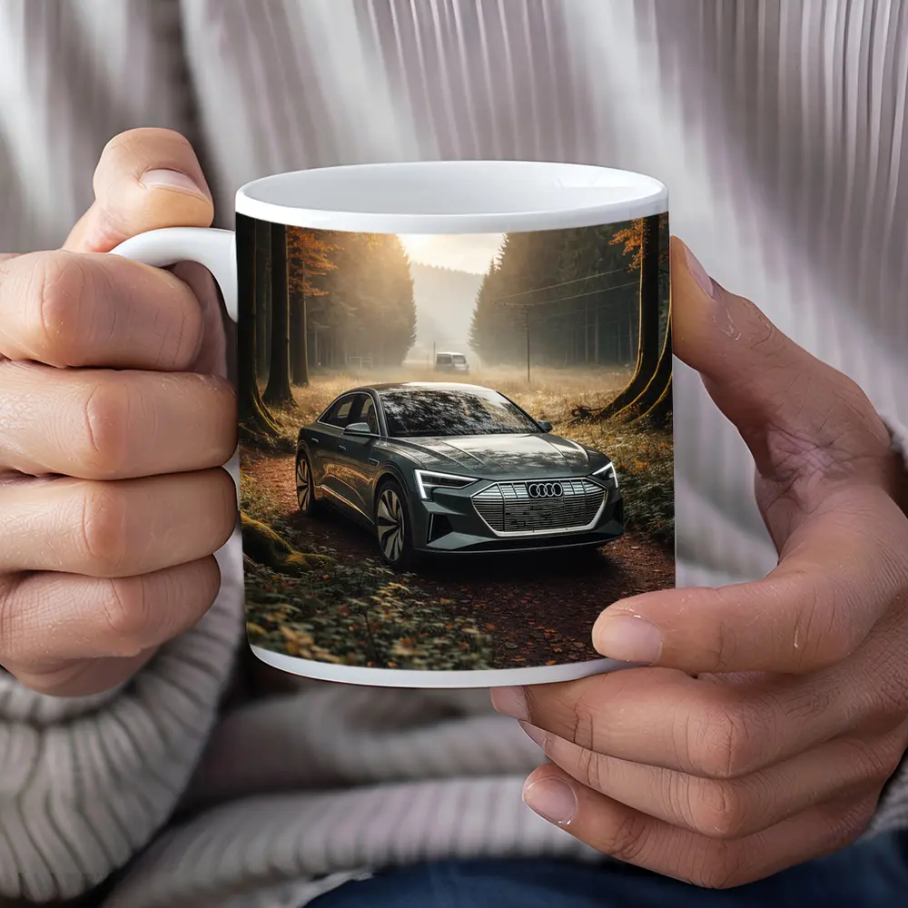 Audi E Tron Forest Road Morning Light – Mugs
