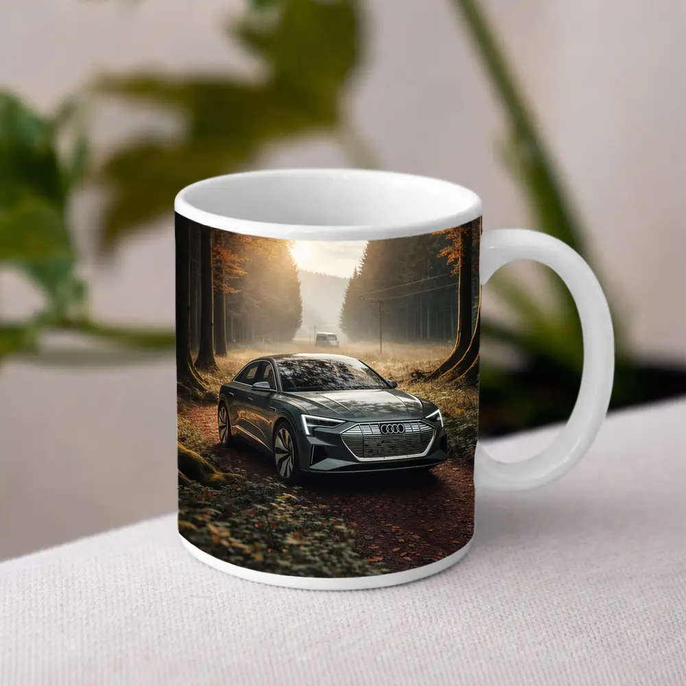 Audi E Tron Forest Road Morning Light – Mugs